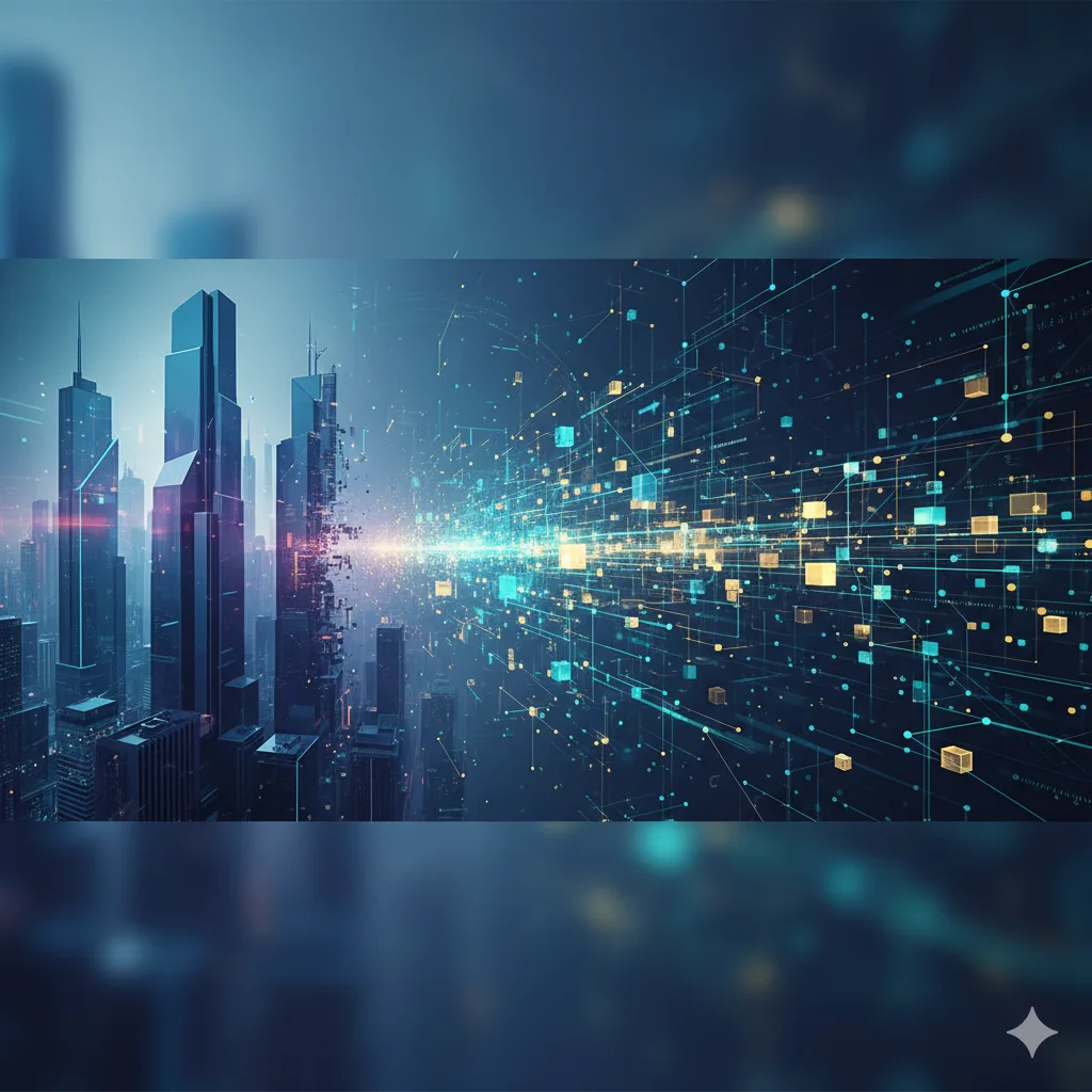 Infographic illustrating the step-by-step process of real estate tokenization, from property selection to investors trading digital tokens on a secondary market