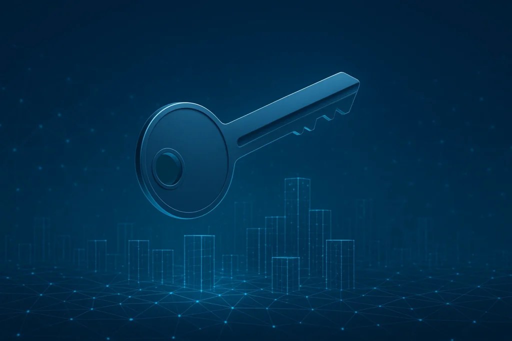 A flowchart showing the four steps of property tokenization.